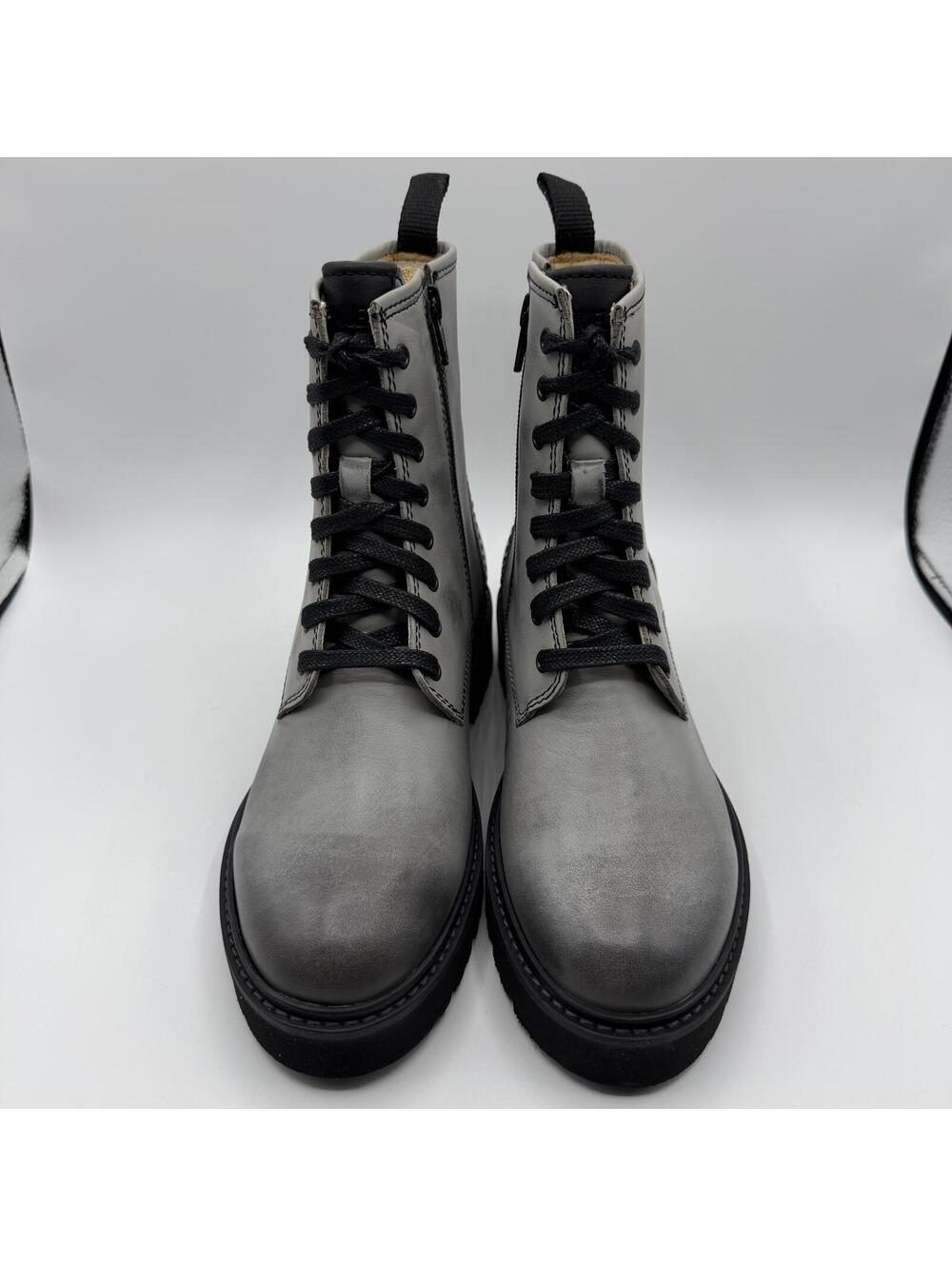 Samuel Hubbard Made in Portugal Lace Up Lombard Boots Leather Size 6 Gray W1505 - Picture 2 of 11